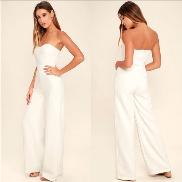 Lulus Pants - NWT Lulus Strapless White Jumpsuit